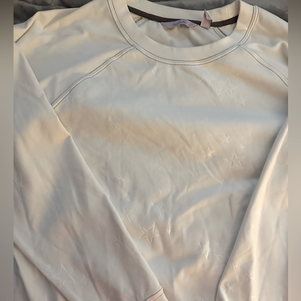 Star Embossed Cream Sweatshirt